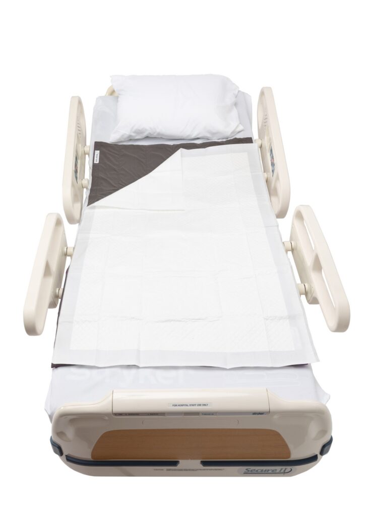 PRIMO Underpads disposable moisture-wicking underpads for patient bedding.
